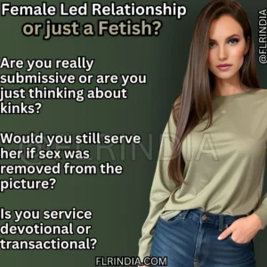 A woman with Female Led Relationship femdom caption