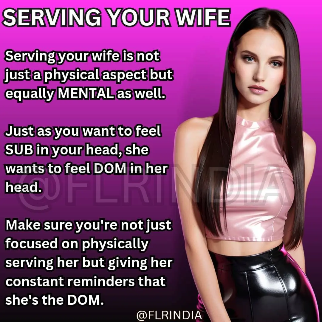 A beautiful woman with educational Femdom Female Led Relationship Caption