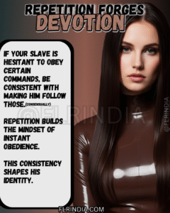 A beautiful woman with educational Female Led Relationship Femdom Caption