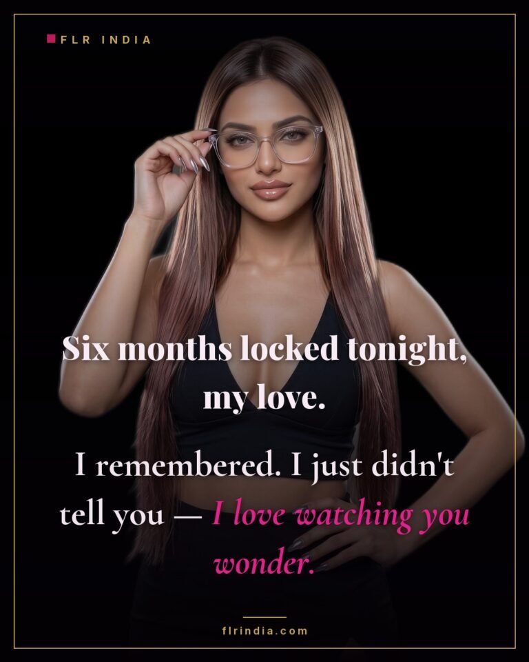 Chastity caption — wife privately marks six months of her husband's chastity.