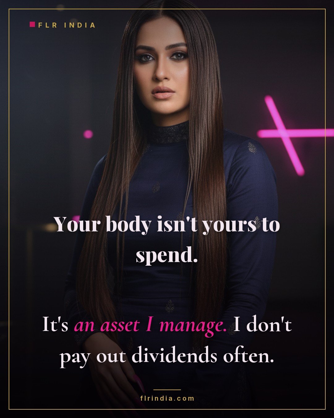 Femdom caption — wife treats her husband's body as an asset she controls.