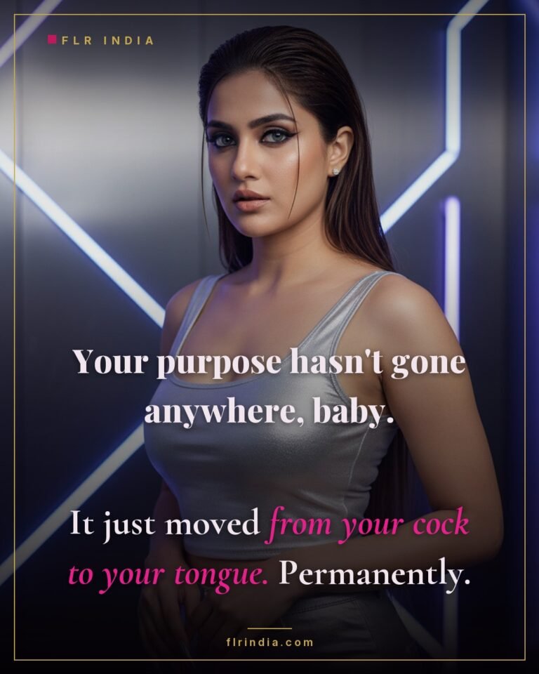 Femdom caption — wife relocates her husband's purpose from his cock to serving her.