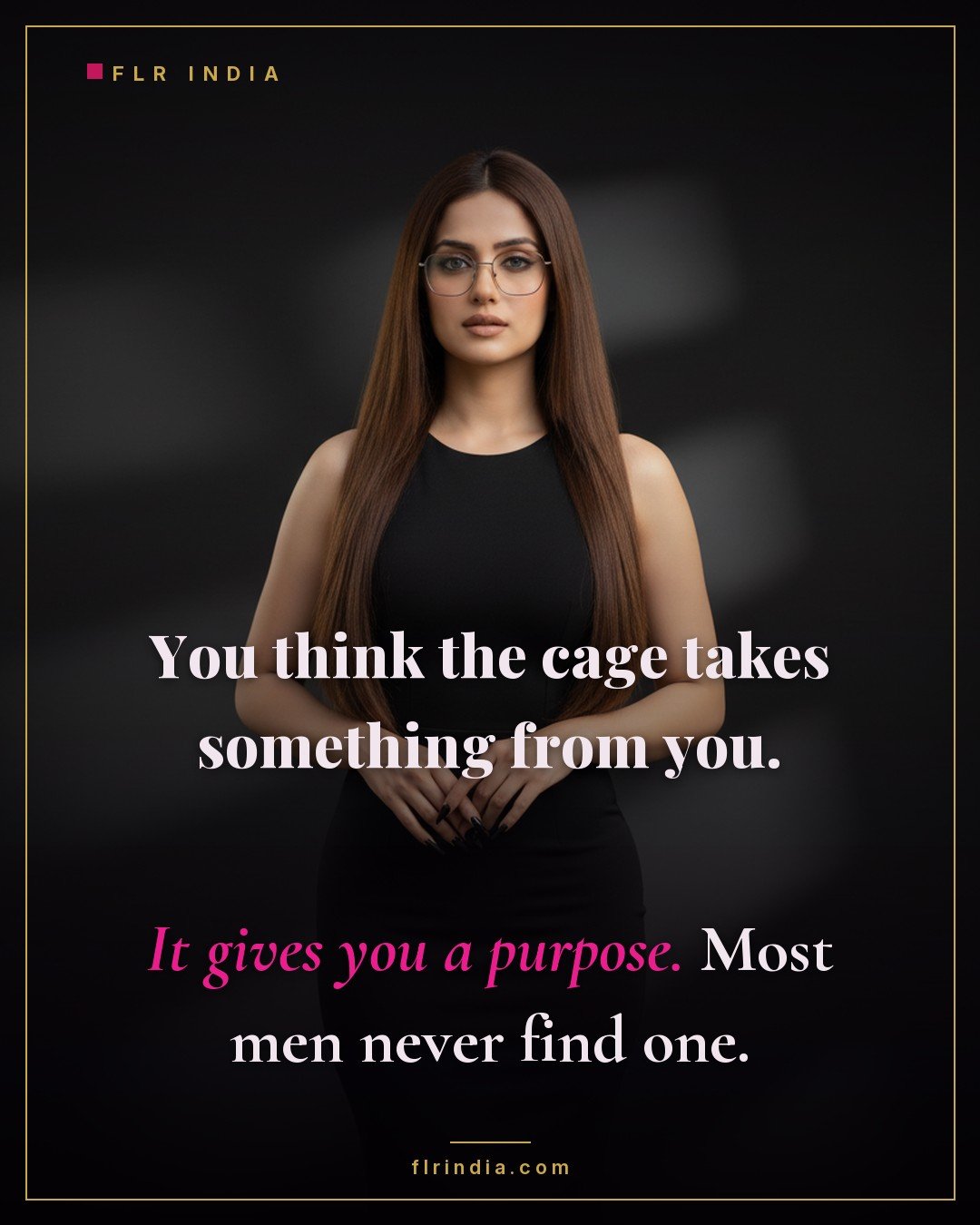 Femdom caption — wife reframes the chastity cage as giving her husband purpose.