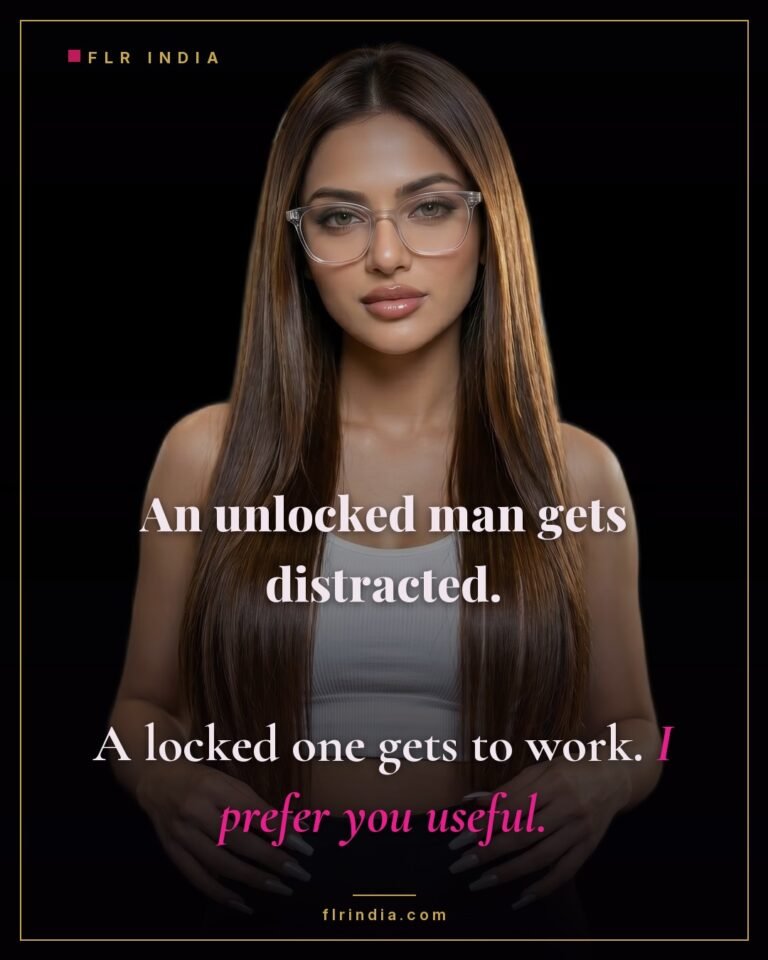 Femdom caption — wife keeps her husband locked so he stays focused and useful.