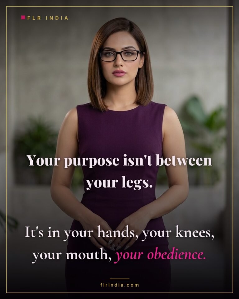 Femdom caption — wife relocates her husband's purpose to service and obedience.