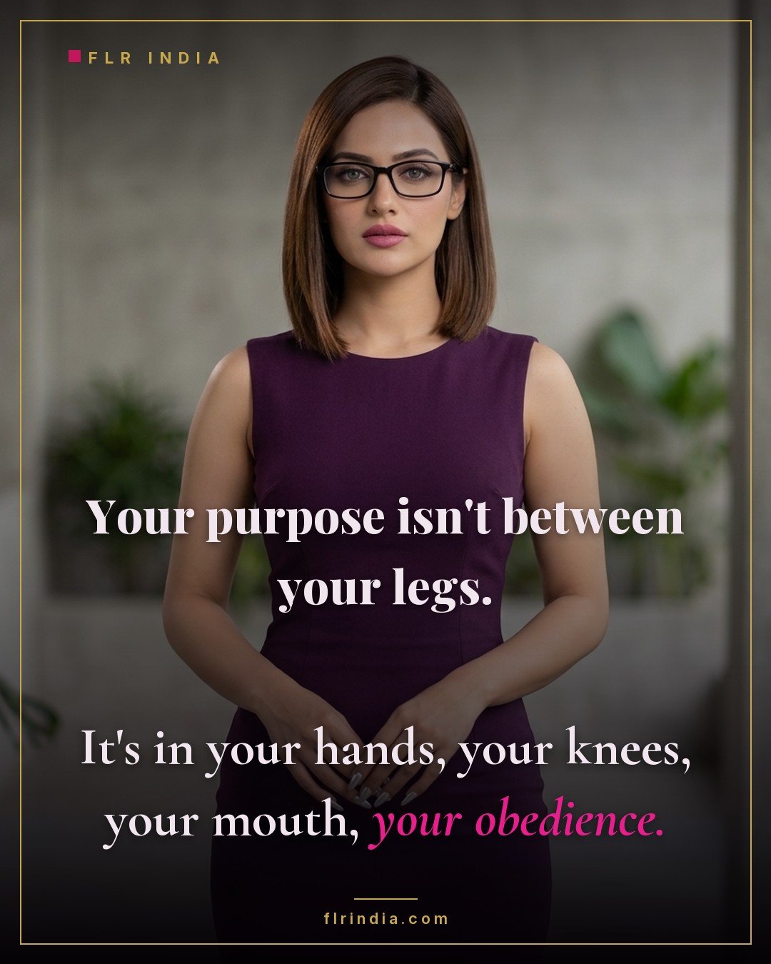Femdom caption — wife relocates her husband's purpose to service and obedience.