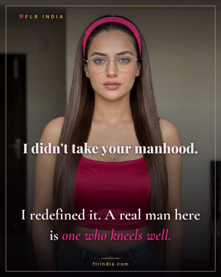 Femdom caption — wife redefines manhood around service and submission.