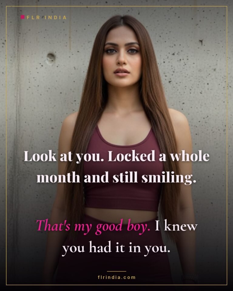 Good boy caption — wife praises her husband for staying locked in chastity a whole month.