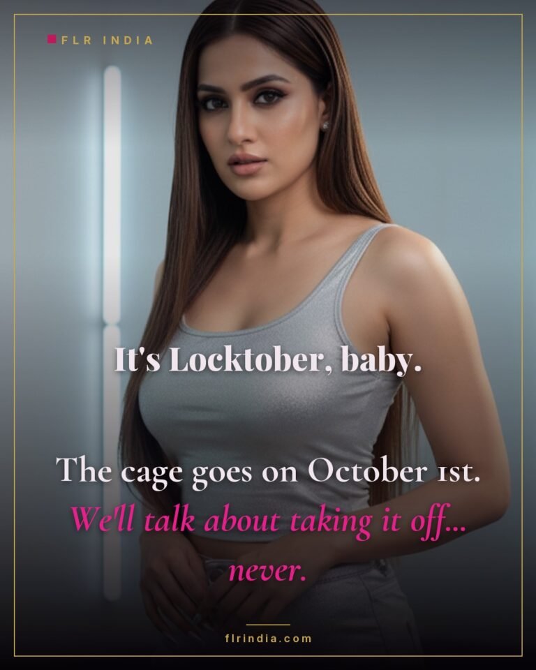 Locktober caption — wife locks her husband for Locktober with no plan to release him.