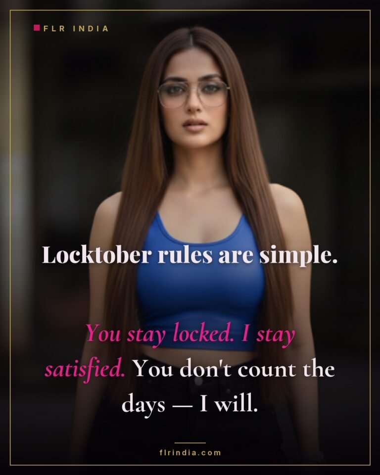 Locktober caption — wife lays out simple Locktober rules for her caged husband.