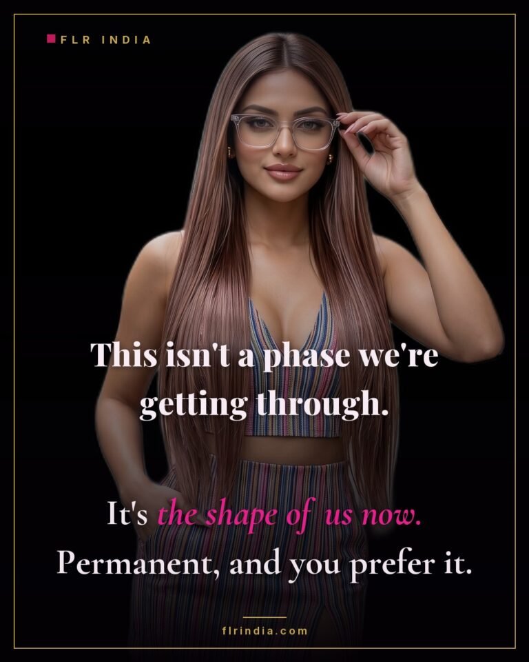 Escalation caption — wife frames permanent chastity as simply who they are now.