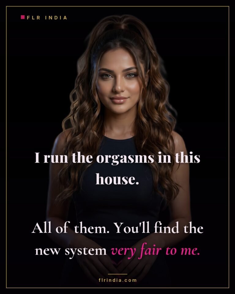 Orgasm denial caption — wife controls every orgasm in the household.