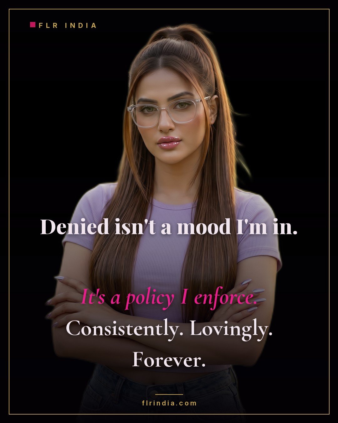Orgasm denial caption — wife frames denial as a steady policy, not a passing mood.