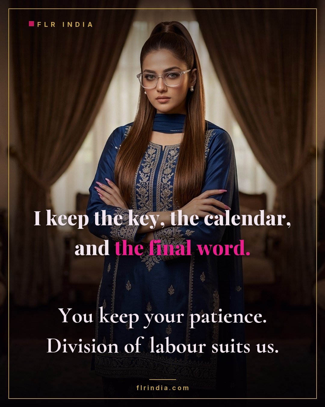 Orgasm denial caption — wife holds the key, the calendar and the final word.