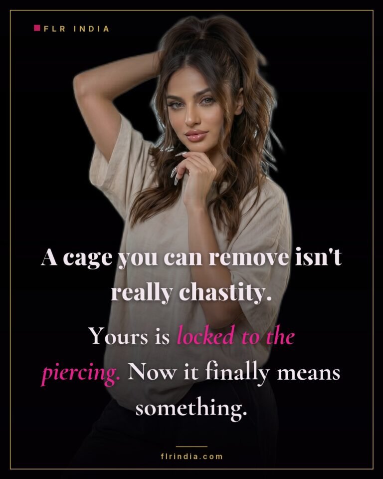 Prince Albert chastity caption — a removable cage isn't chastity; his is locked to the piercing.