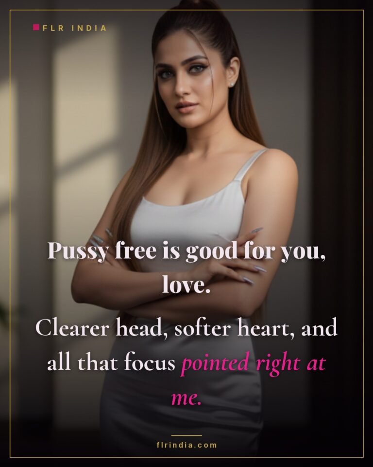Pussy free caption — wife reframes keeping her husband pussy free as good for him.