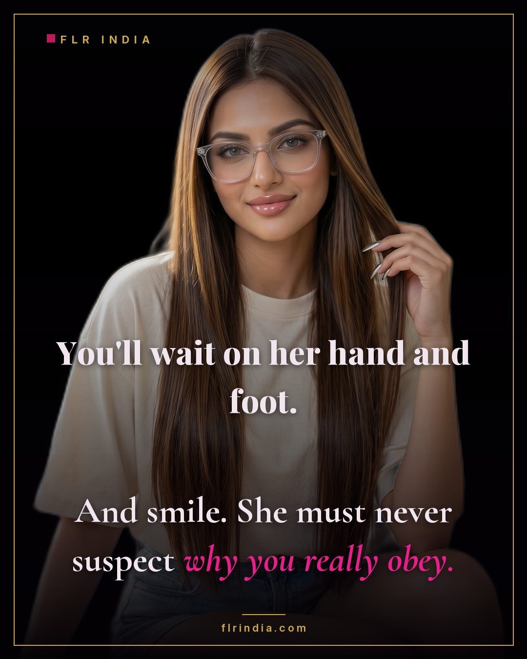 FLR caption — he waits on the sister and smiles so she never suspects why he really obeys.
