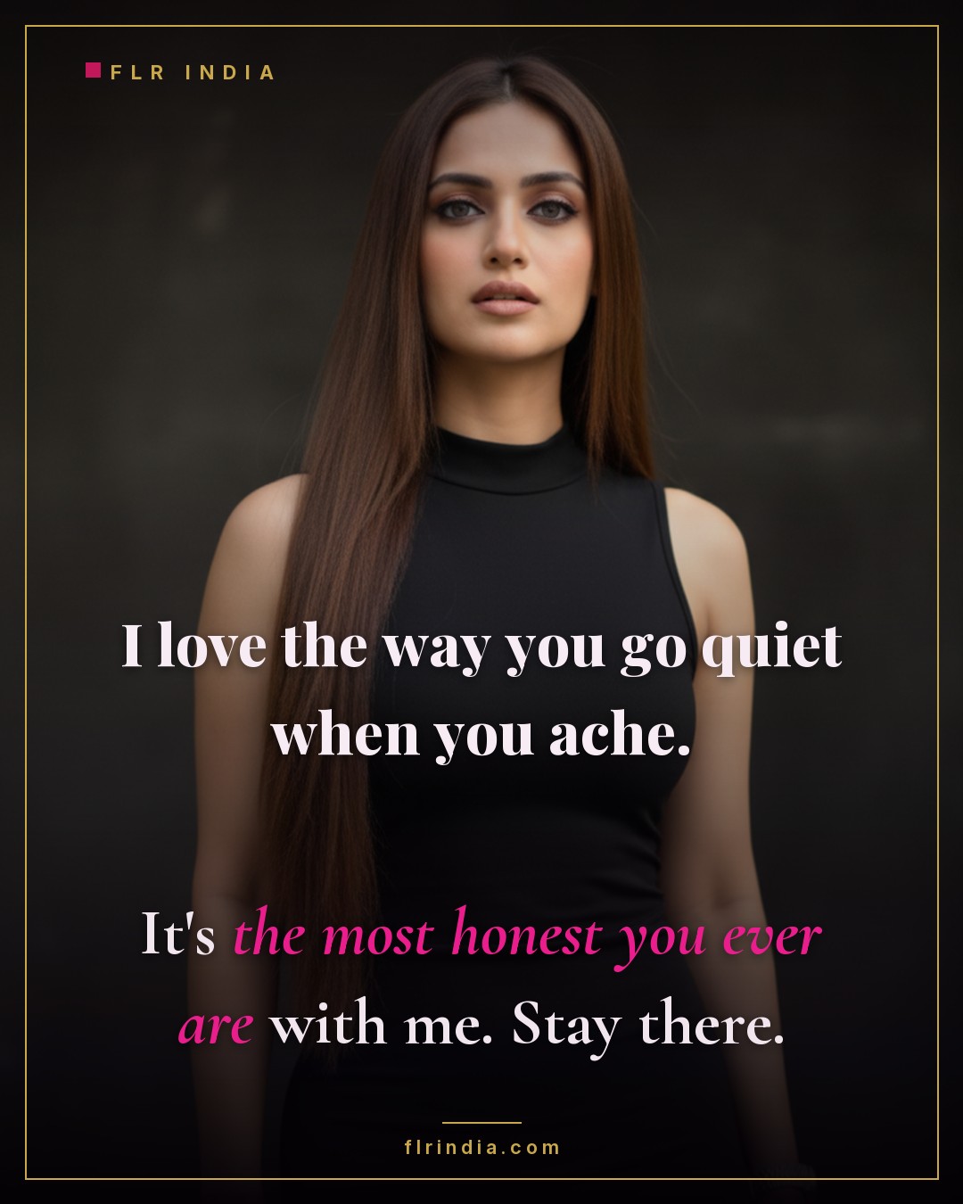 Intimate FLR caption — wife loves the honesty of her denied husband's quiet ache.