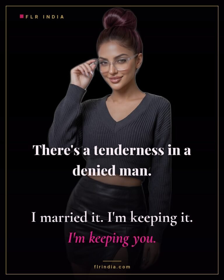 Intimate FLR caption — wife cherishes the tenderness chastity brings out in her husband.