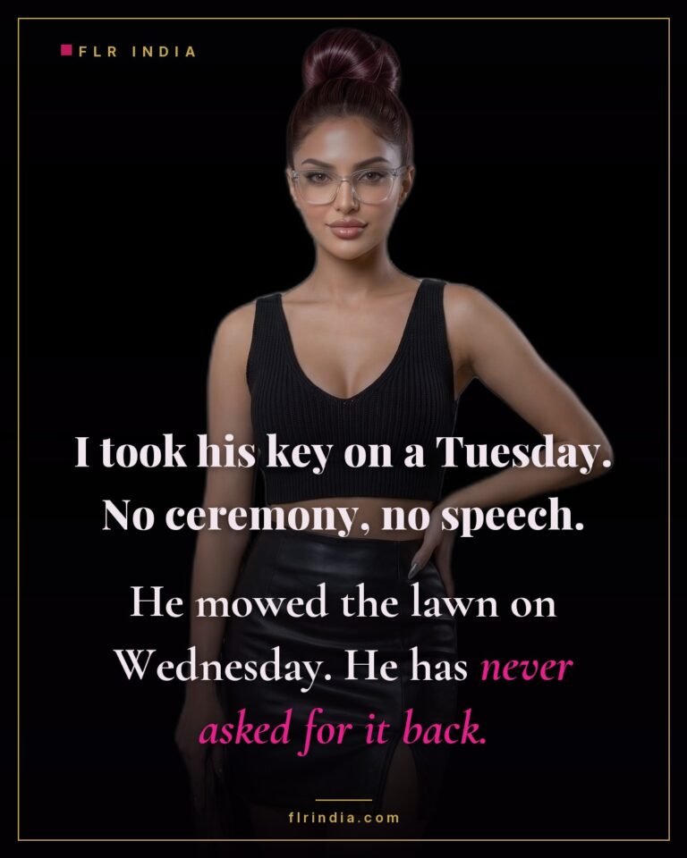 Chastity caption — wife explains she took her husband's key with no ceremony and he never asked for it back.