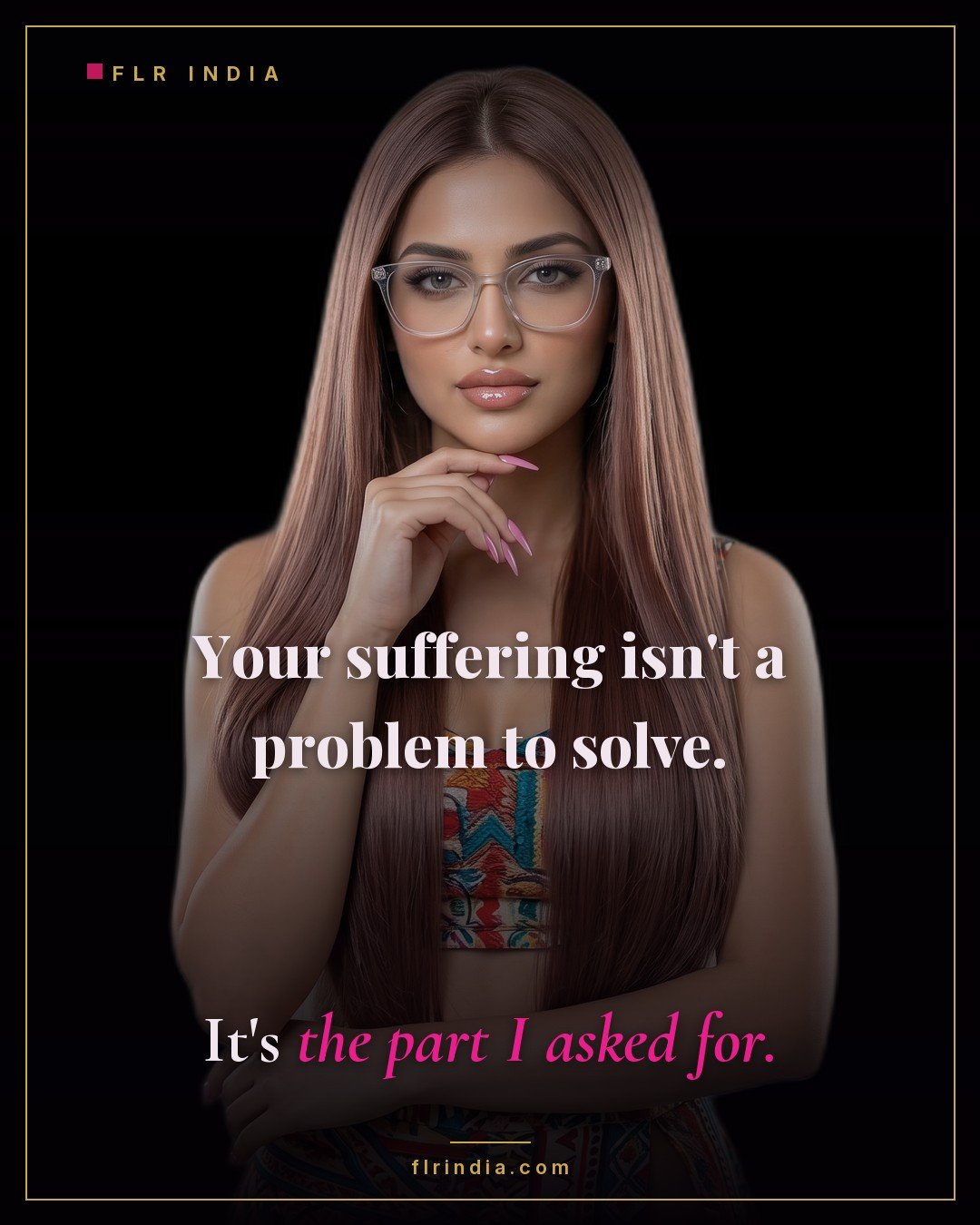 Cruel femdom caption — his suffering is not a problem to solve; it is the part she asked for.