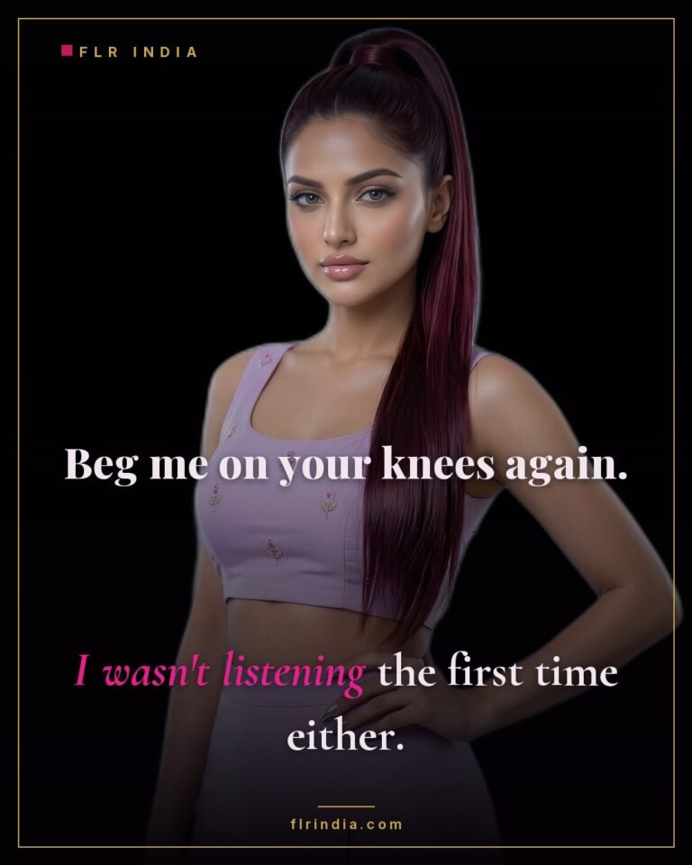 Cruel femdom caption — he can beg on his knees again; she was not listening the first time either.