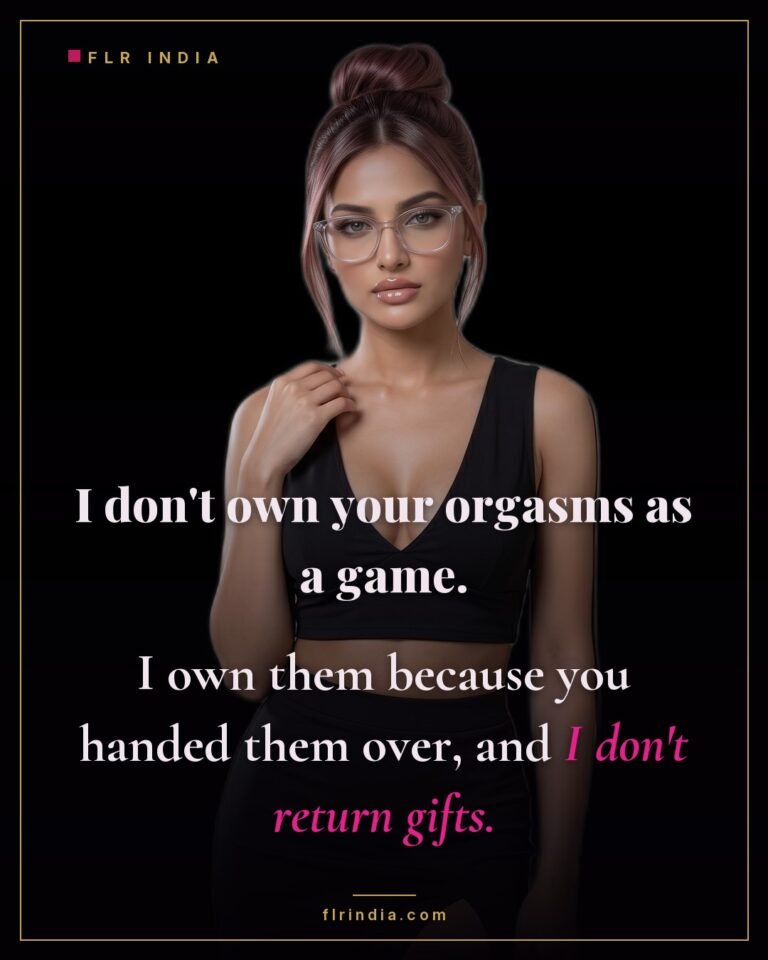 Femdom chastity caption — dominant wife owns her husband's orgasms because he gave them, and she keeps her gifts.