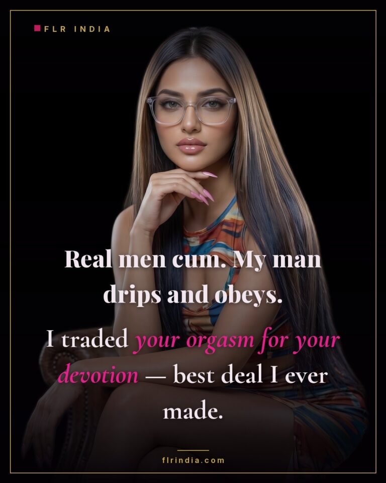 Femdom chastity caption — wife says she traded her husband's orgasms for his devotion.