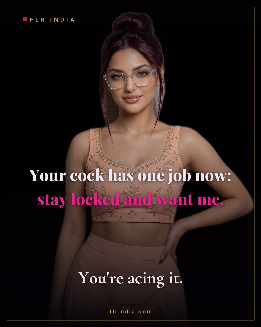 Femdom chastity caption — wife defines her caged husband's only job as staying locked and wanting her.