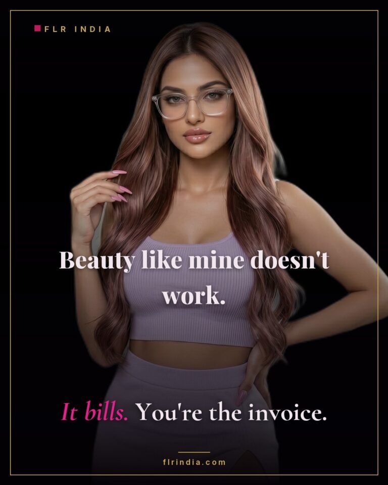 Findom caption — Goddess bills men for her beauty instead of working.
