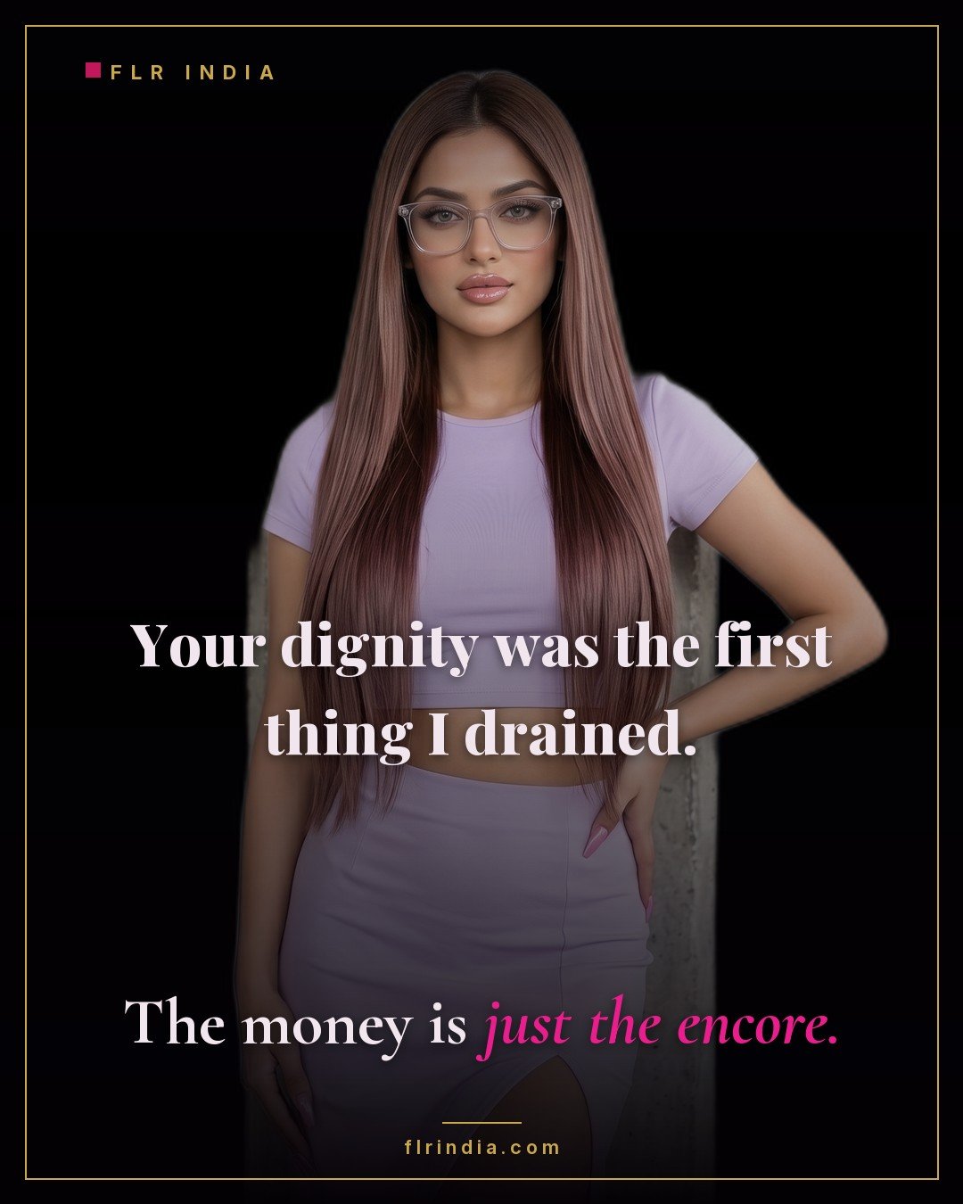 Findom caption — Goddess drains her paypig's dignity before his money.