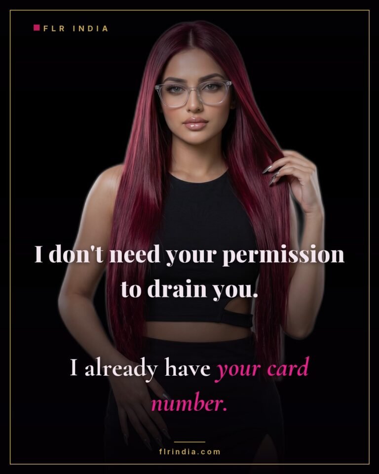Findom caption — Goddess drains her paypig without asking permission.