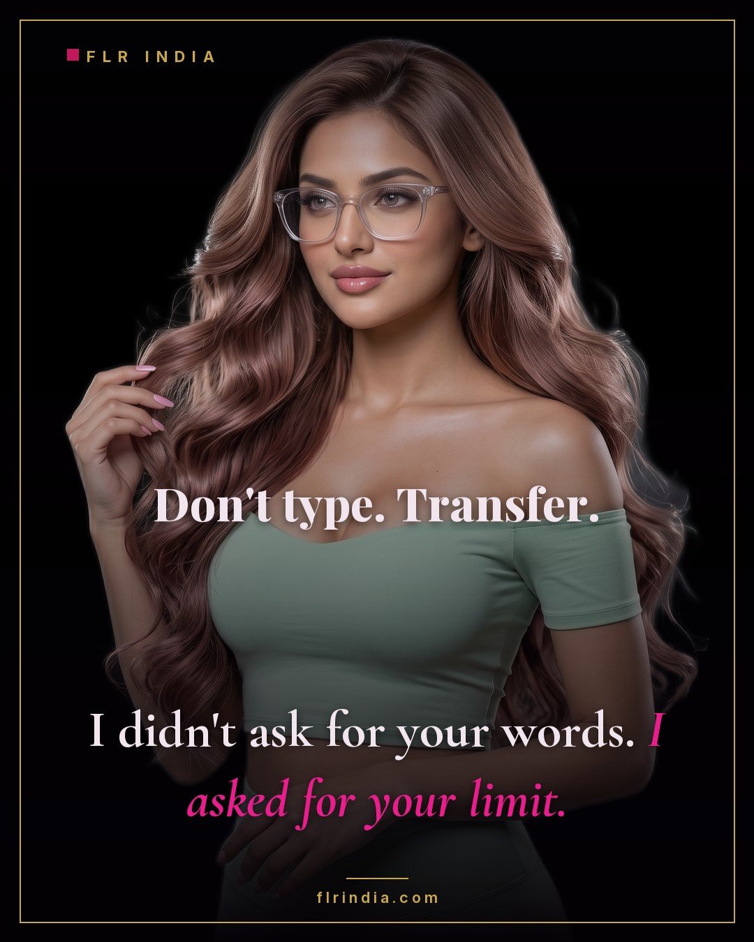 Findom caption — Goddess demands a transfer, not words, from her paypig.
