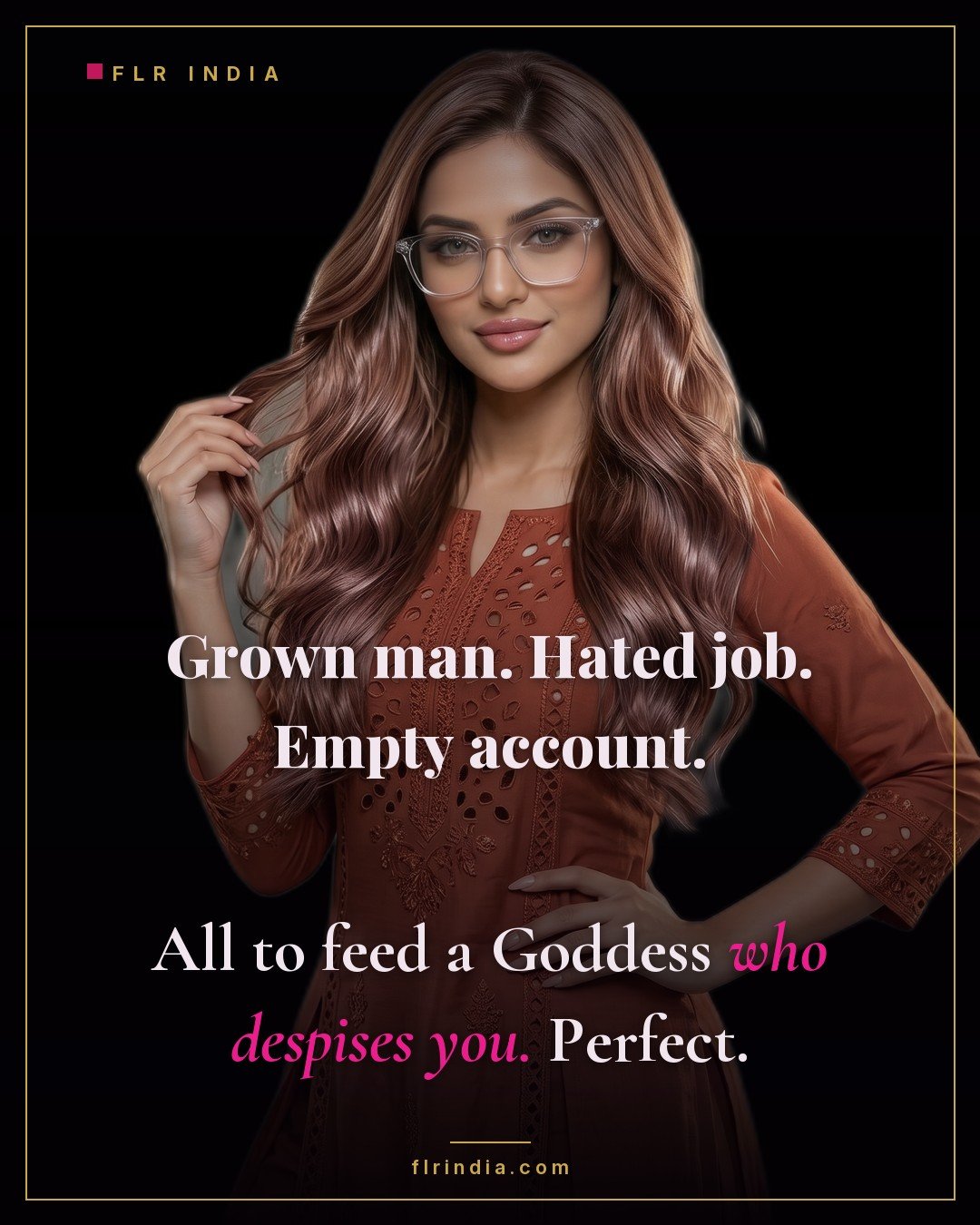 Findom caption — Goddess despises the paypig who funds her.