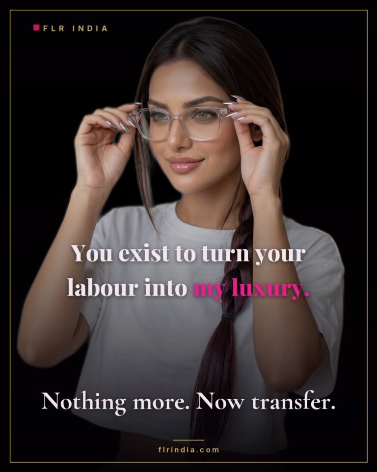 Findom caption — Goddess converts her slave's labour into her luxury.