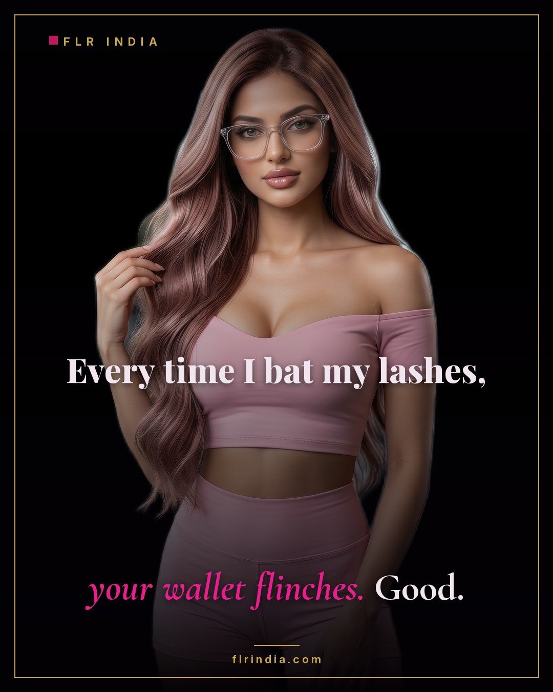 Findom caption — Goddess makes her paypig's wallet flinch on cue.