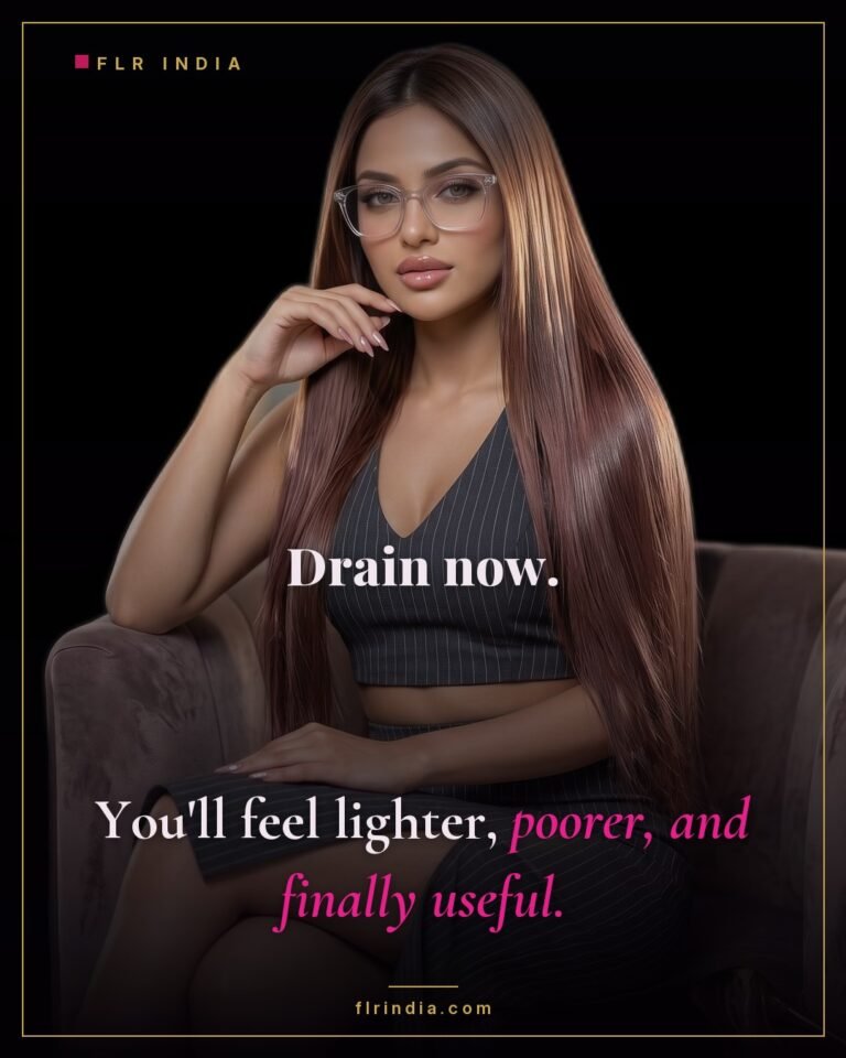 Findom caption — Goddess tells her paypig draining makes him useful.