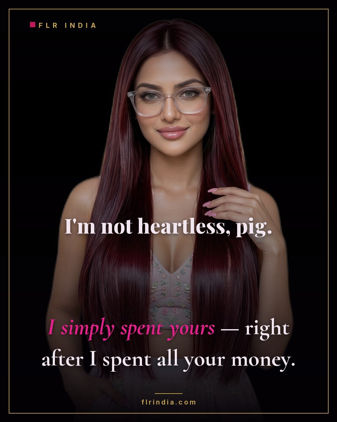 Findom caption — Goddess spends her paypig's heart and money alike.