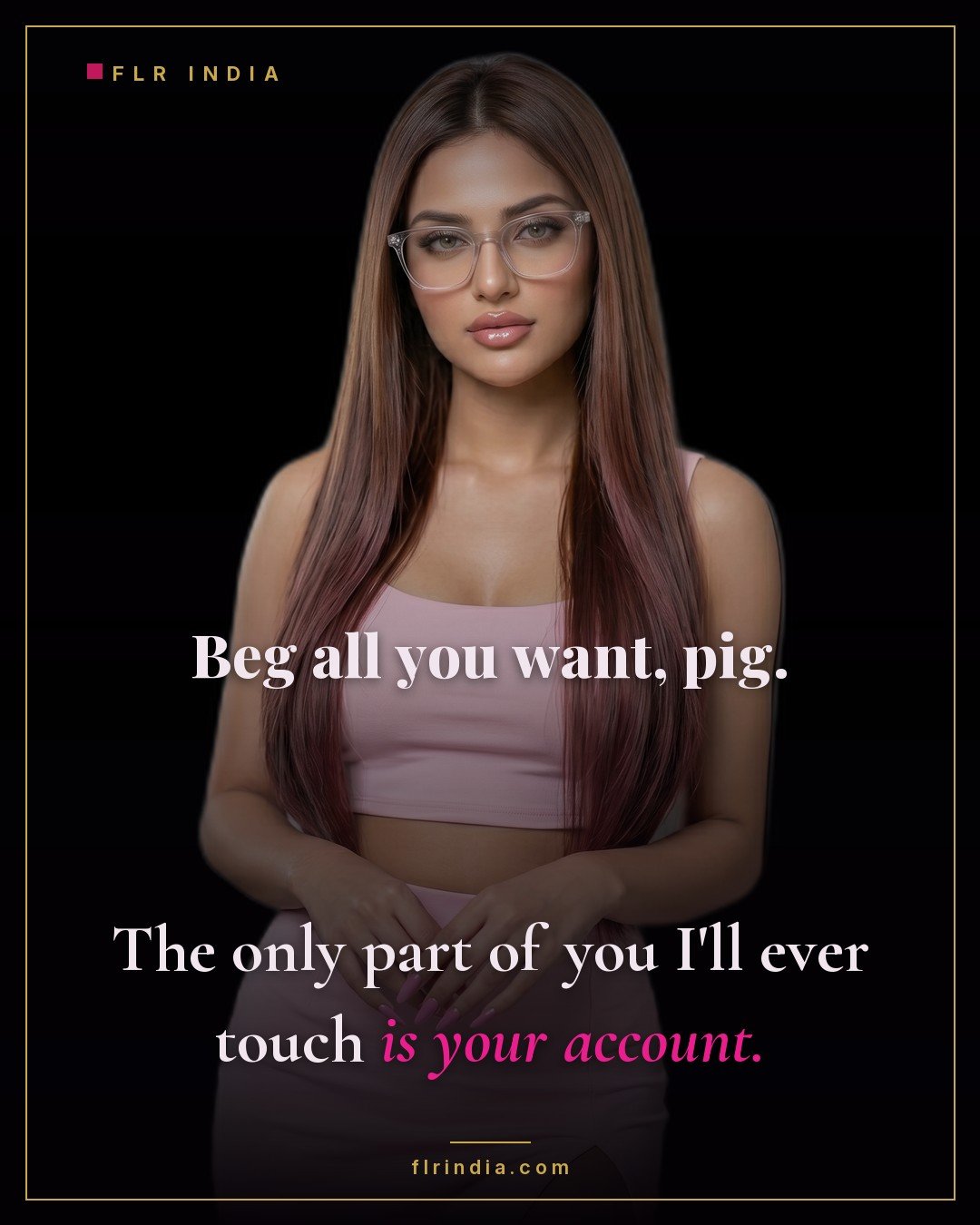 Findom caption — Goddess only touches her paypig's account.