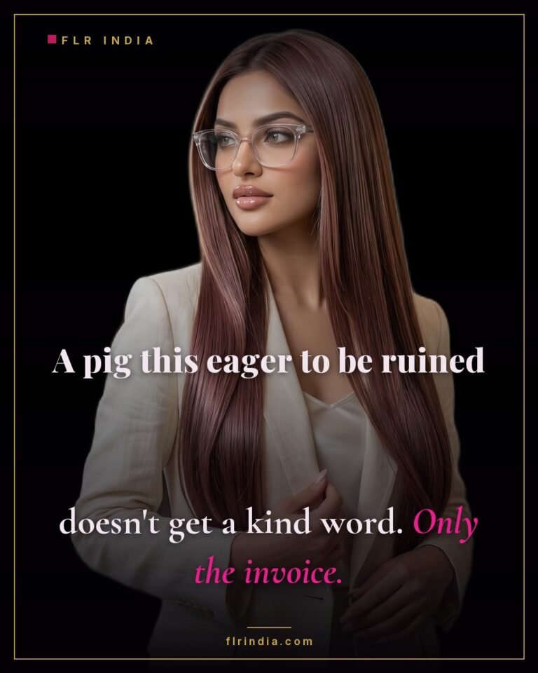 Findom caption — Goddess gives her eager paypig only an invoice.