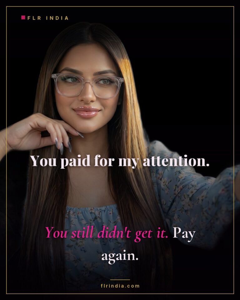 Findom caption — Goddess takes payment and gives no attention.