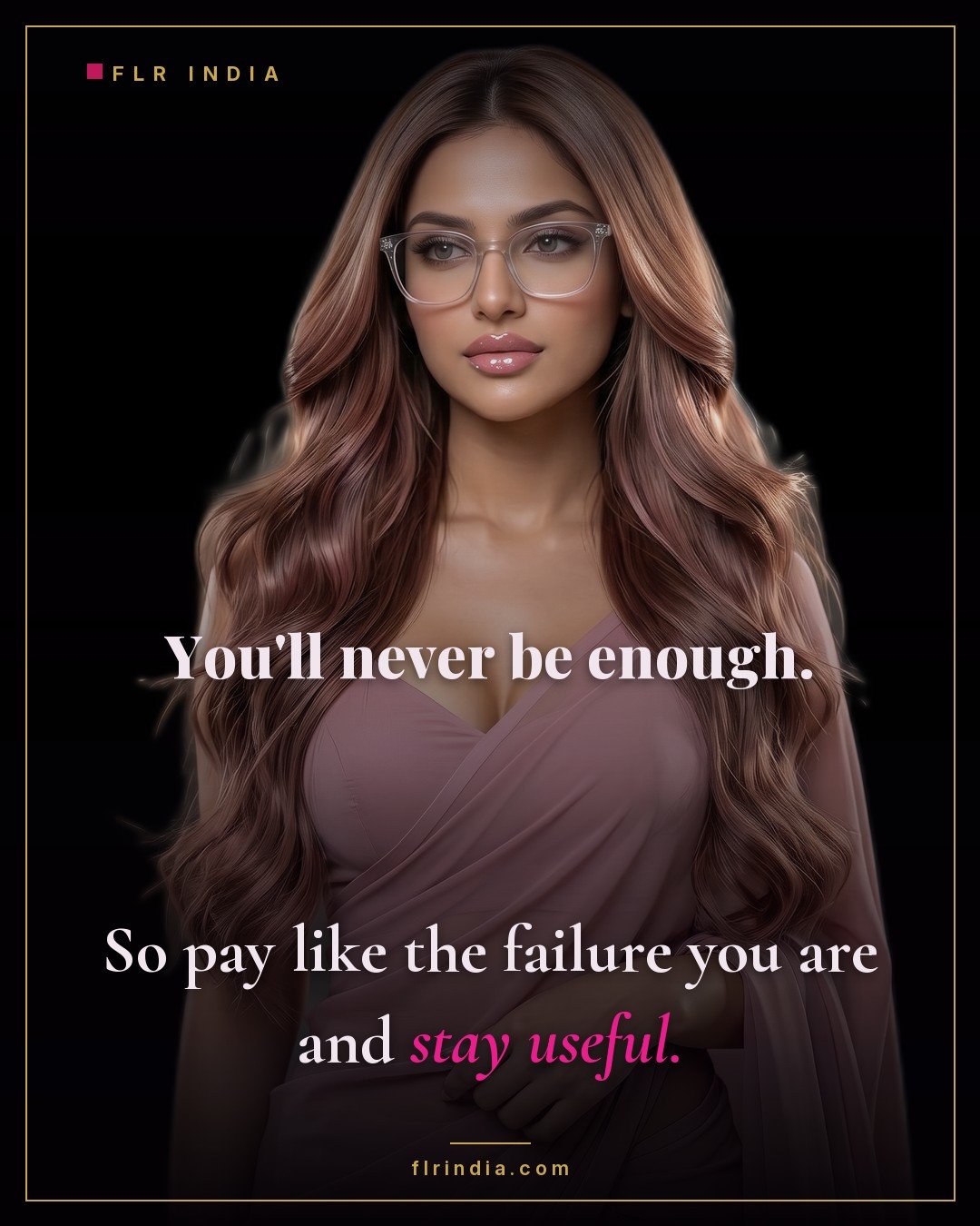 Findom caption — Goddess tells her paypig to pay because he'll never be enough.