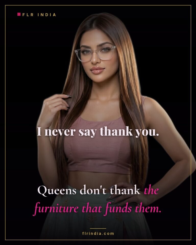 Findom caption — Goddess never thanks the paypig who funds her.