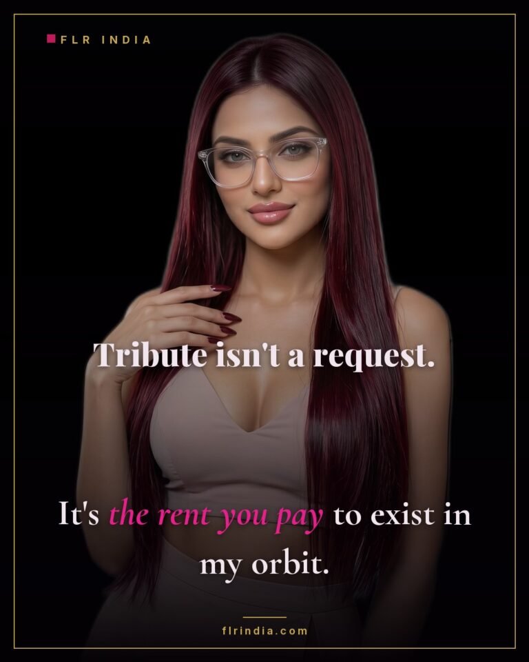 Findom caption — Goddess frames tribute as rent for her attention.