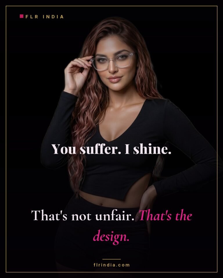 Findom caption — Goddess frames her paypig's suffering as by design.