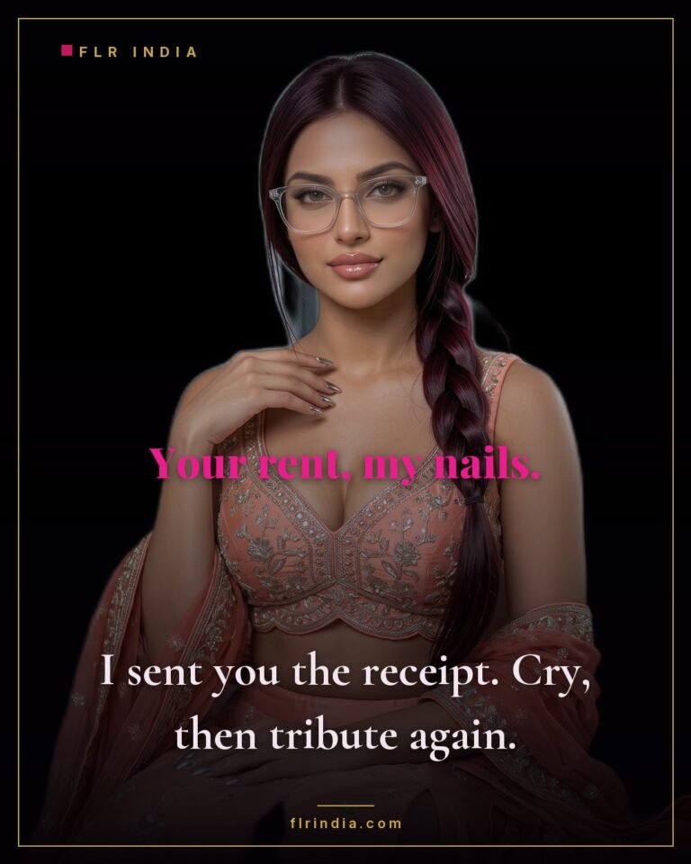 Findom caption — Goddess spends her paypig's rent on herself.