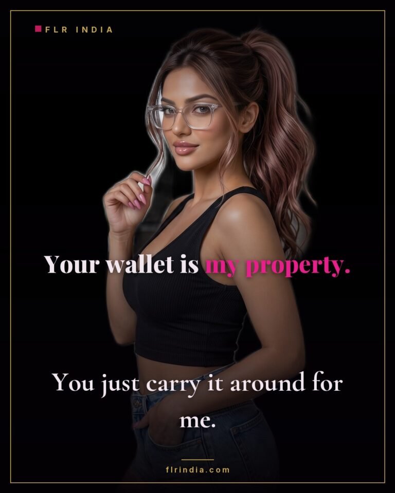 Findom caption — Goddess owns her paypig's wallet outright.