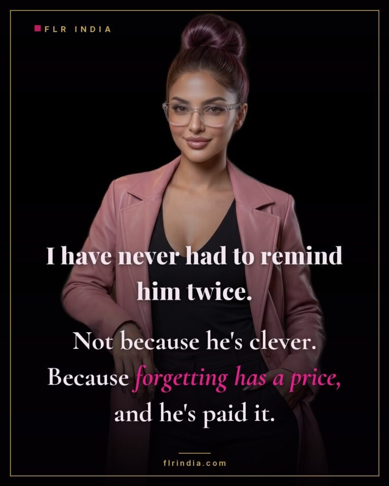 FLR discipline caption — wife never repeats herself because forgetting carries a cost.