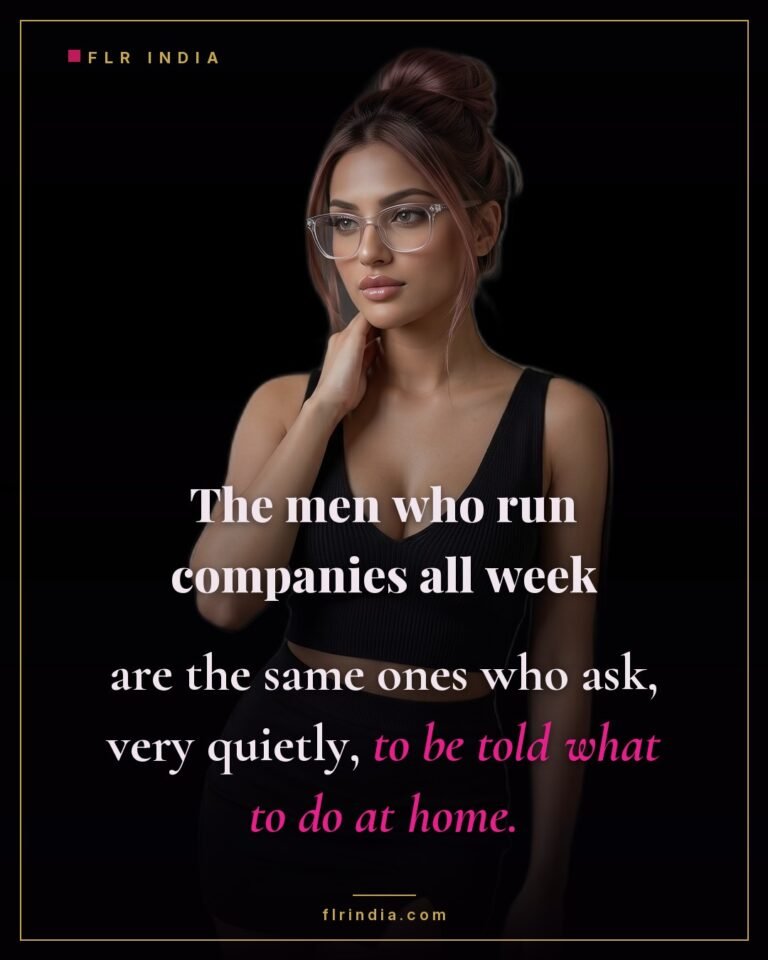 FLR caption — powerful men who run companies are the ones who most want to be told what to do at home.