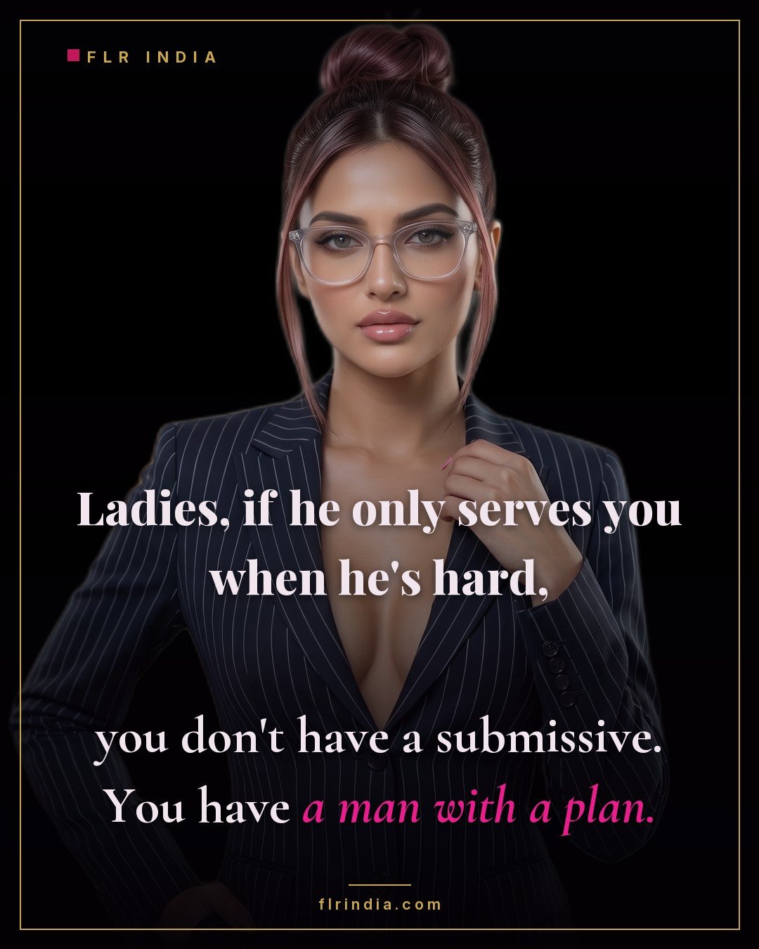 FLR tips caption — if he only serves when aroused, he isn't submissive, he's negotiating.